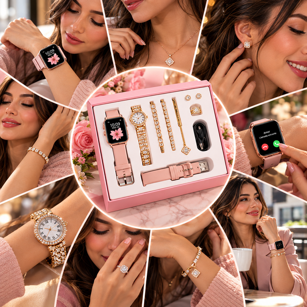 Set De Reloj Mujer Accesorios Elegante